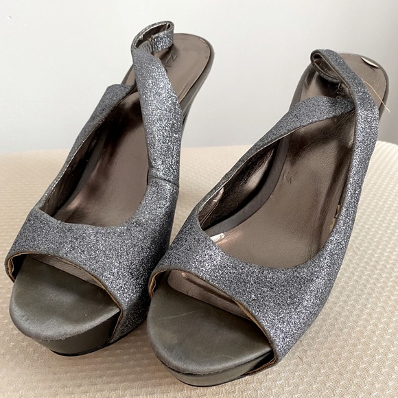 Sparkly Stiletto Peep Toe Heels - Picture 3 of 3